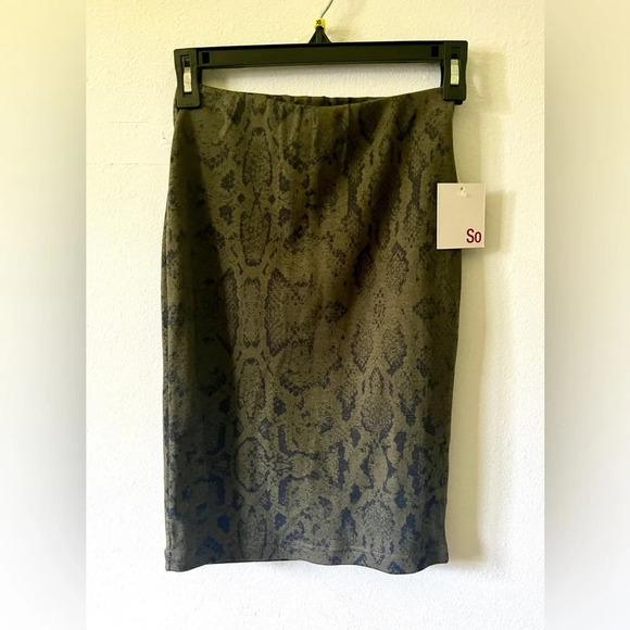 SO NWT Snake Print Bodycon Pencil Skirt - XS - Picture 2 of 3
